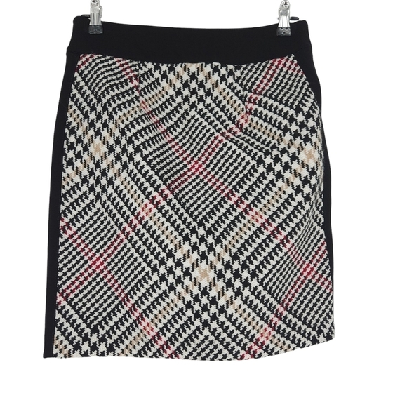 White House Black Market Dresses & Skirts - White House Black Market Straight Pencil Skirt Wool Plaid Tweed Lined Side Zip 4